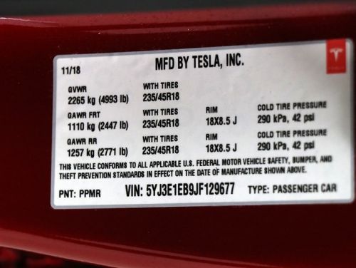 2018 Tesla Model 3 5YJ3E1EB9JF129677