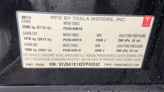 2014 Tesla Model S 5YJSA1S1XEFP43243