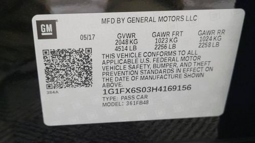 2017 Chevrolet Bolt 1G1FX6S03H4169156