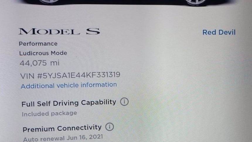 2019 Tesla Model S 5YJSA1E44KF331319