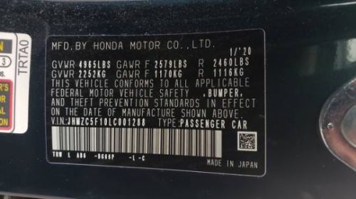 2020 Honda Clarity JHMZC5F10LC001288