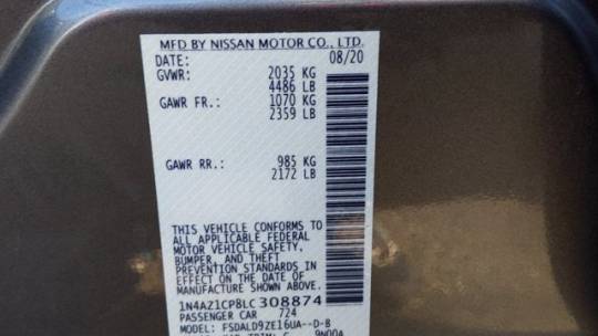 2020 Nissan LEAF 1N4AZ1CP8LC308874