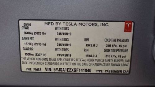 2016 Tesla Model S 5YJSA1E2XGF141840