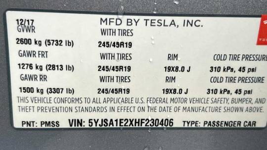 2017 Tesla Model S 5YJSA1E2XHF230406