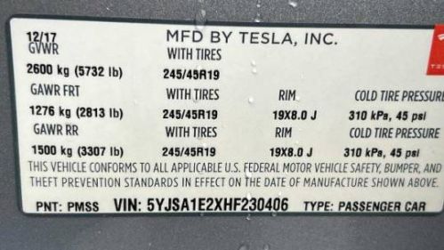 2017 Tesla Model S 5YJSA1E2XHF230406