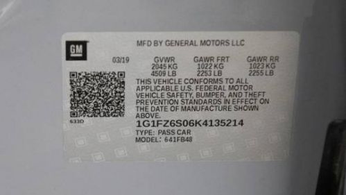 2019 Chevrolet Bolt 1G1FZ6S06K4135214