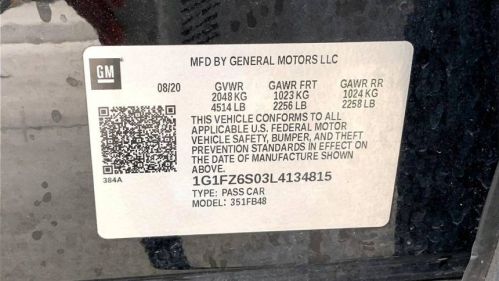 2020 Chevrolet Bolt 1G1FZ6S03L4134815