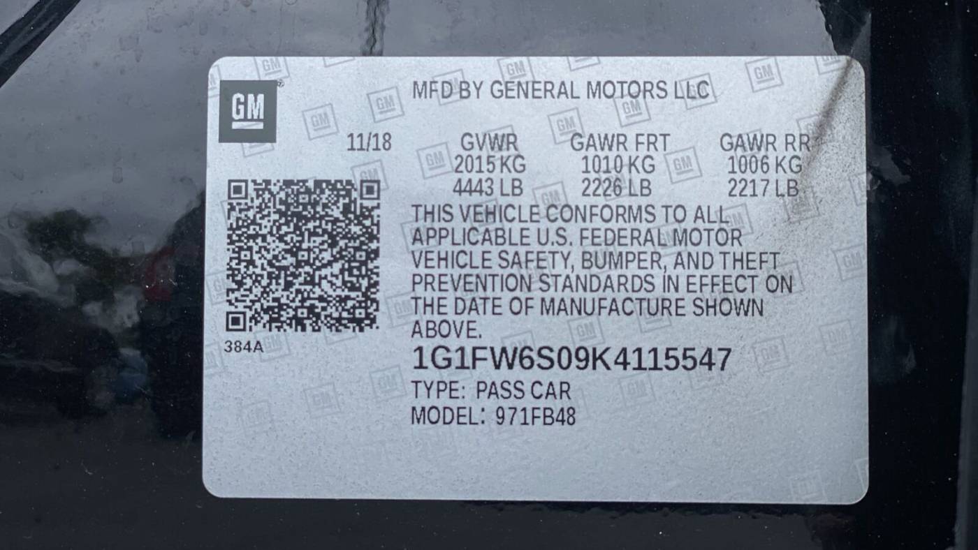 2019 Chevrolet Bolt 1G1FW6S09K4115547