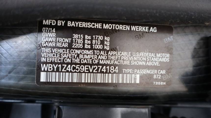 2014 BMW i3 WBY1Z4C59EV274184