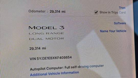 2019 Tesla Model 3 5YJ3E1EBXKF408654