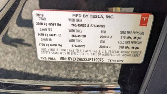 2018 Tesla Model X 5YJXCAE23JF119976