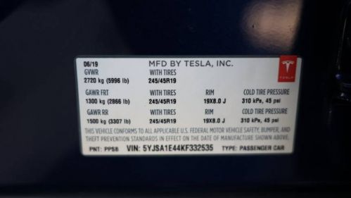 2019 Tesla Model S 5YJSA1E44KF332535