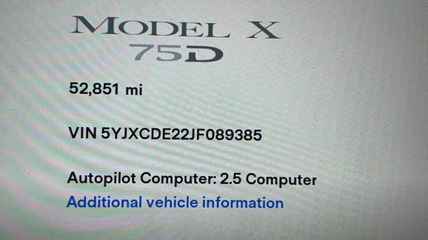 2018 Tesla Model X 5YJXCDE22JF089385