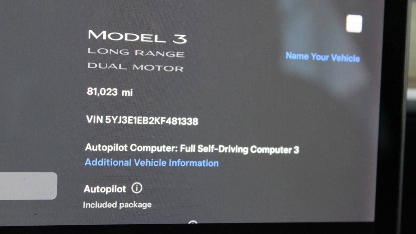 2019 Tesla Model 3 5YJ3E1EB2KF481338