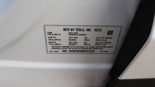 2022 Tesla Model X 7SAXCDE50NF341623