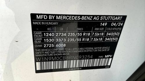 2024 Mercedes EQB W1N9M0CB8RN093254