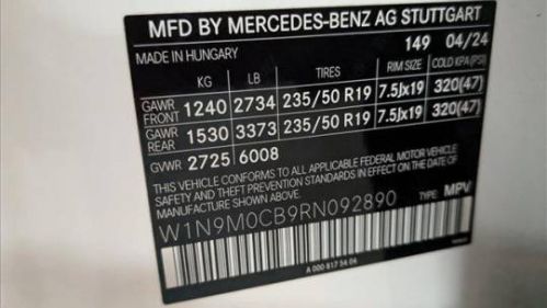 2024 Mercedes EQB W1N9M0CB9RN092890