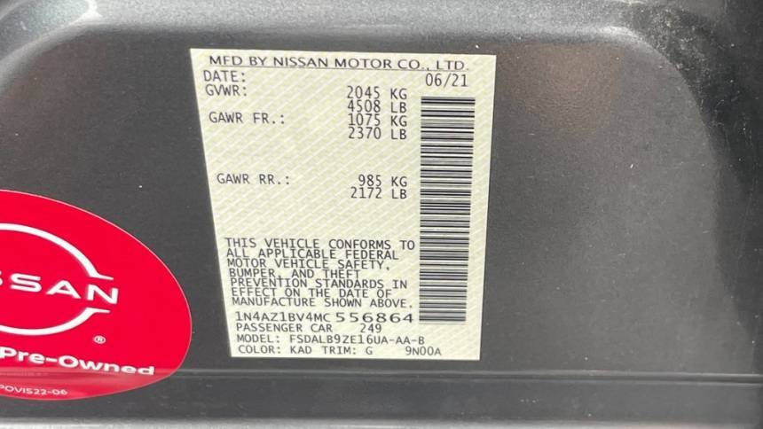 2021 Nissan LEAF 1N4AZ1BV4MC556864