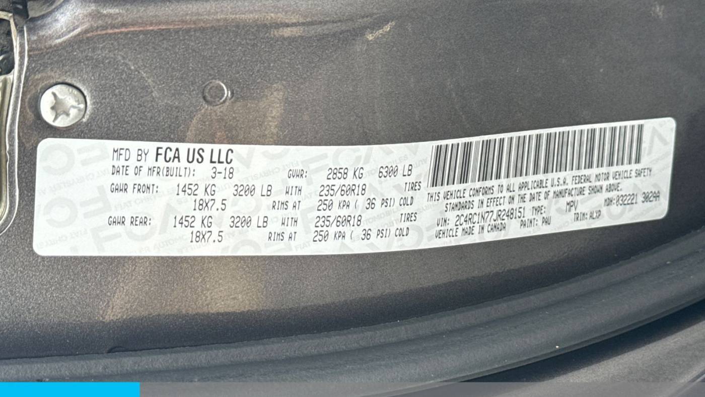 2018 Chrysler Pacifica 2C4RC1N77JR248151