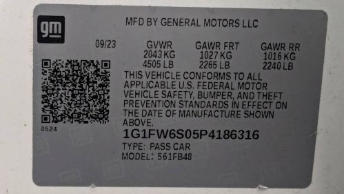 2023 Chevrolet Bolt 1G1FW6S05P4186316