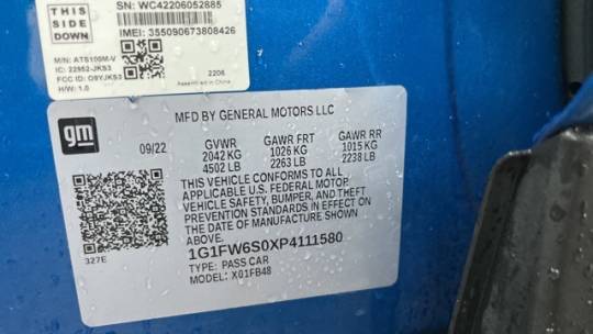 2023 Chevrolet Bolt 1G1FW6S0XP4111580