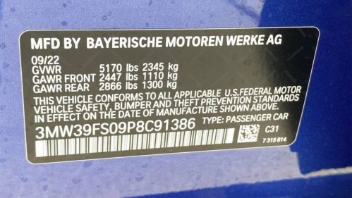 2023 BMW 3 Series 3MW39FS09P8C91386