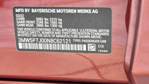 2022 BMW 3 Series 3MW5P7J00N8C62121