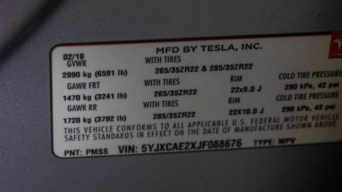 2018 Tesla Model X 5YJXCAE2XJF088676