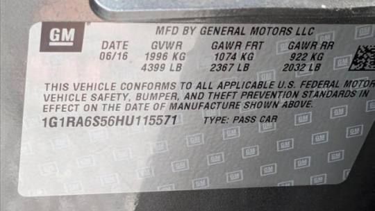 2017 Chevrolet VOLT 1G1RA6S56HU115571