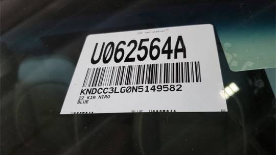 2022 Kia NIRO EV KNDCC3LG0N5149582