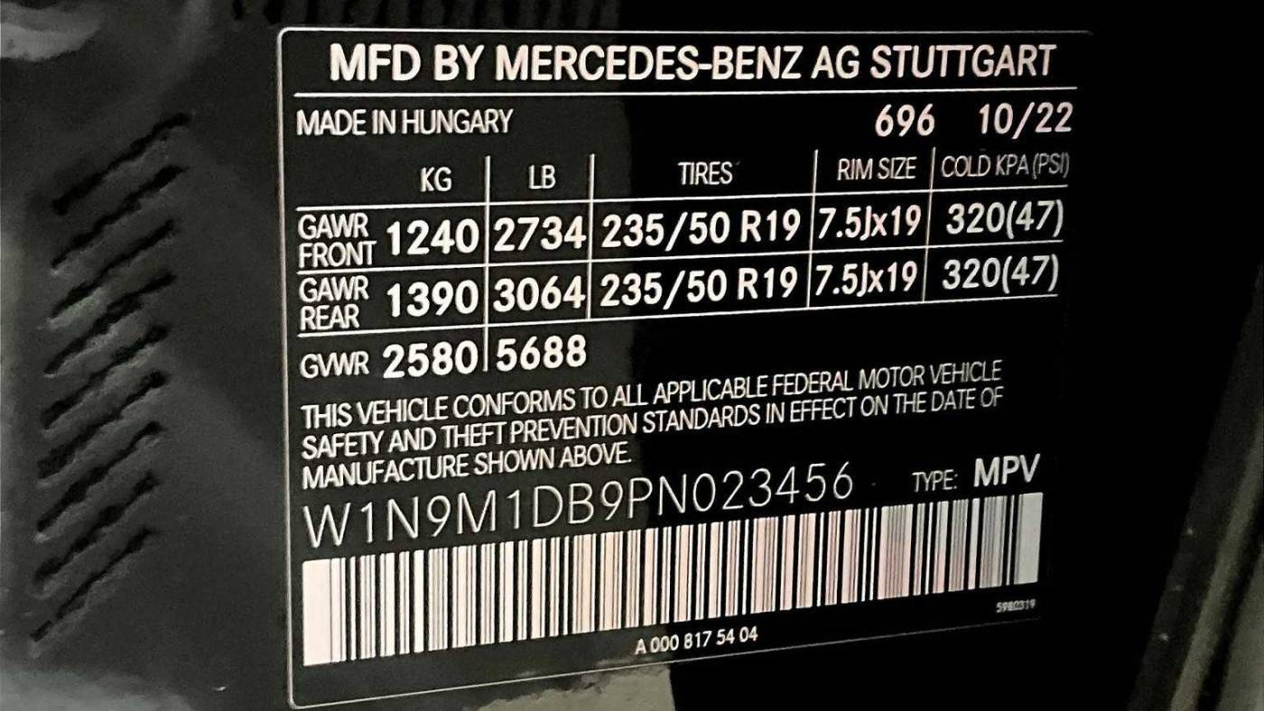 2023 Mercedes EQB W1N9M1DB9PN023456