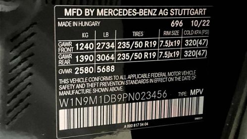 2023 Mercedes EQB W1N9M1DB9PN023456