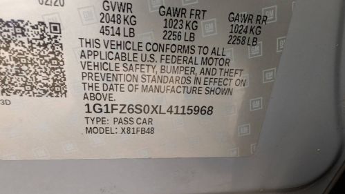 2020 Chevrolet Bolt 1G1FZ6S0XL4115968