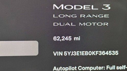 2019 Tesla Model 3 5YJ3E1EB0KF364535