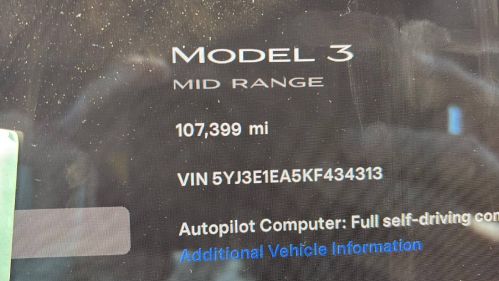 2019 Tesla Model 3 5YJ3E1EA5KF434313