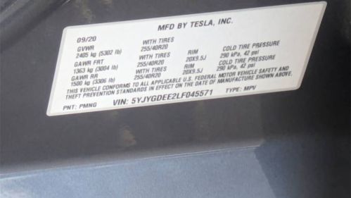 2020 Tesla Model Y 5YJYGDEE2LF045571