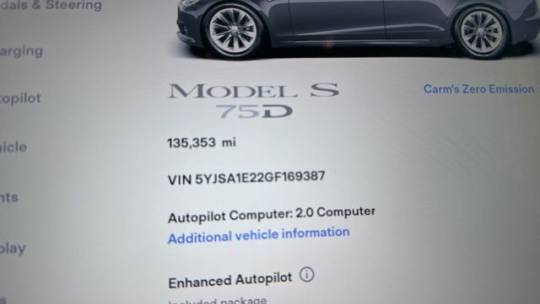 2016 Tesla Model S 5YJSA1E22GF169387