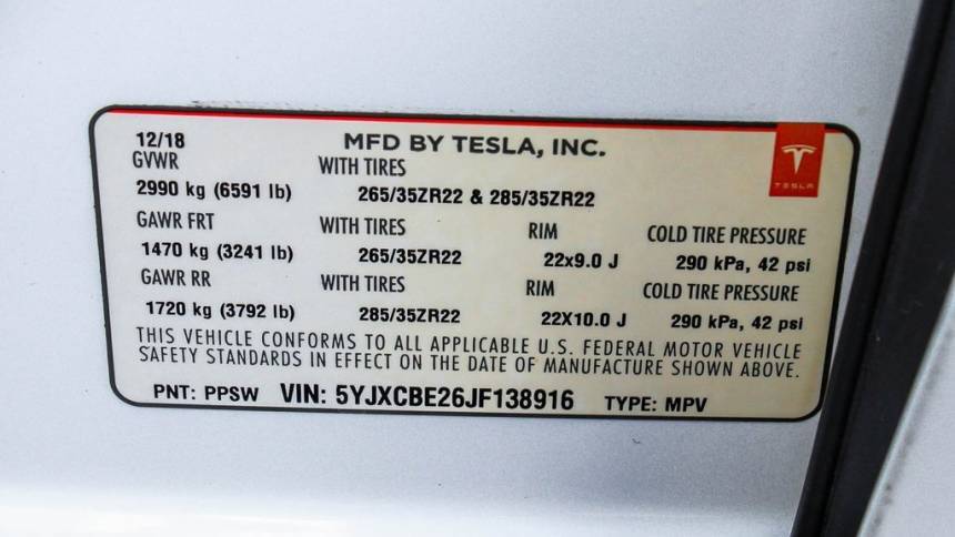 2018 Tesla Model X 5YJXCBE26JF138916