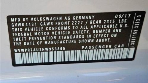 2017 Volkswagen e-Golf WVWPR7AU2HW953865