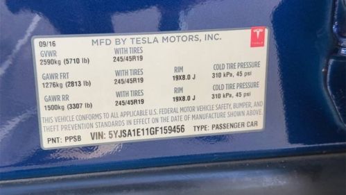 2016 Tesla Model S 5YJSA1E11GF159456