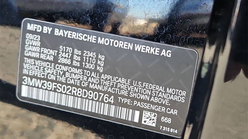 2024 BMW 3 Series 3MW39FS02R8D90764