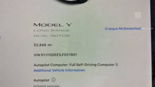 2020 Tesla Model Y 5YJYGDEE1LF057601