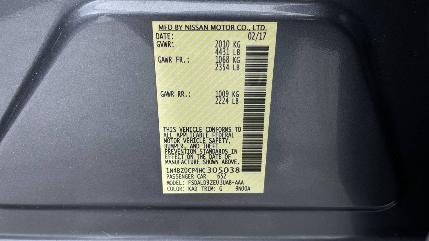 2017 Nissan LEAF 1N4BZ0CP4HC305038