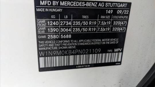 2023 Mercedes EQB W1N9M0KB4PN021109