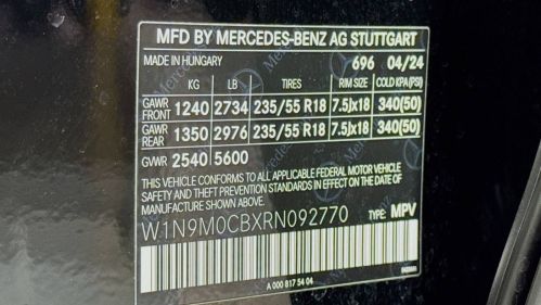 2024 Mercedes EQB W1N9M0CBXRN092770