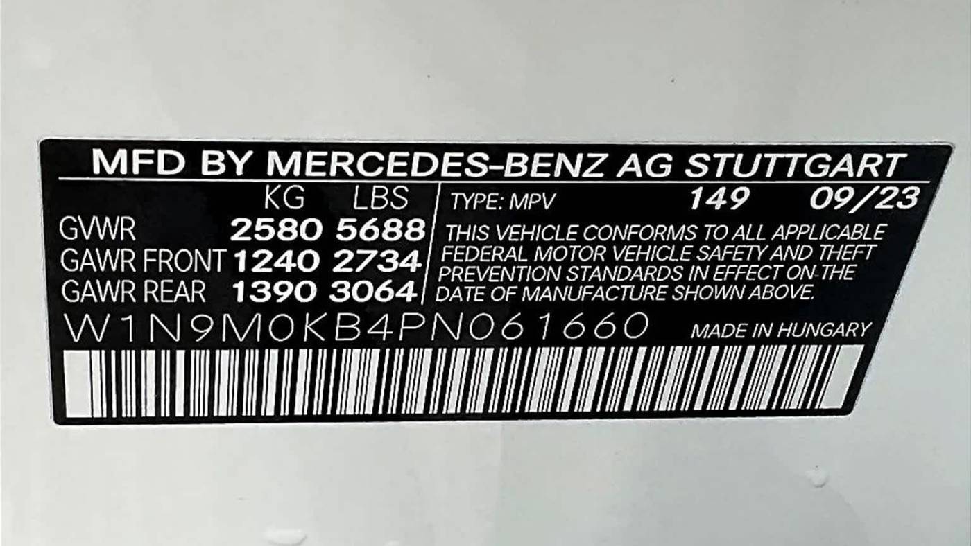 2023 Mercedes EQB W1N9M0KB4PN061660