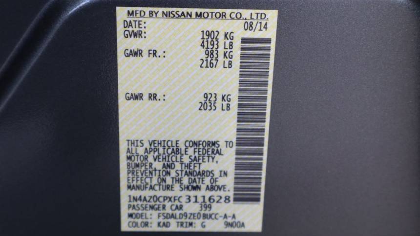 2015 Nissan LEAF 1N4AZ0CPXFC311628