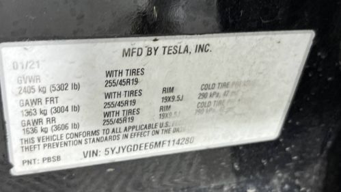 2021 Tesla Model Y 5YJYGDEE6MF114280