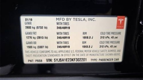 2019 Tesla Model S 5YJSA1E23KF302201