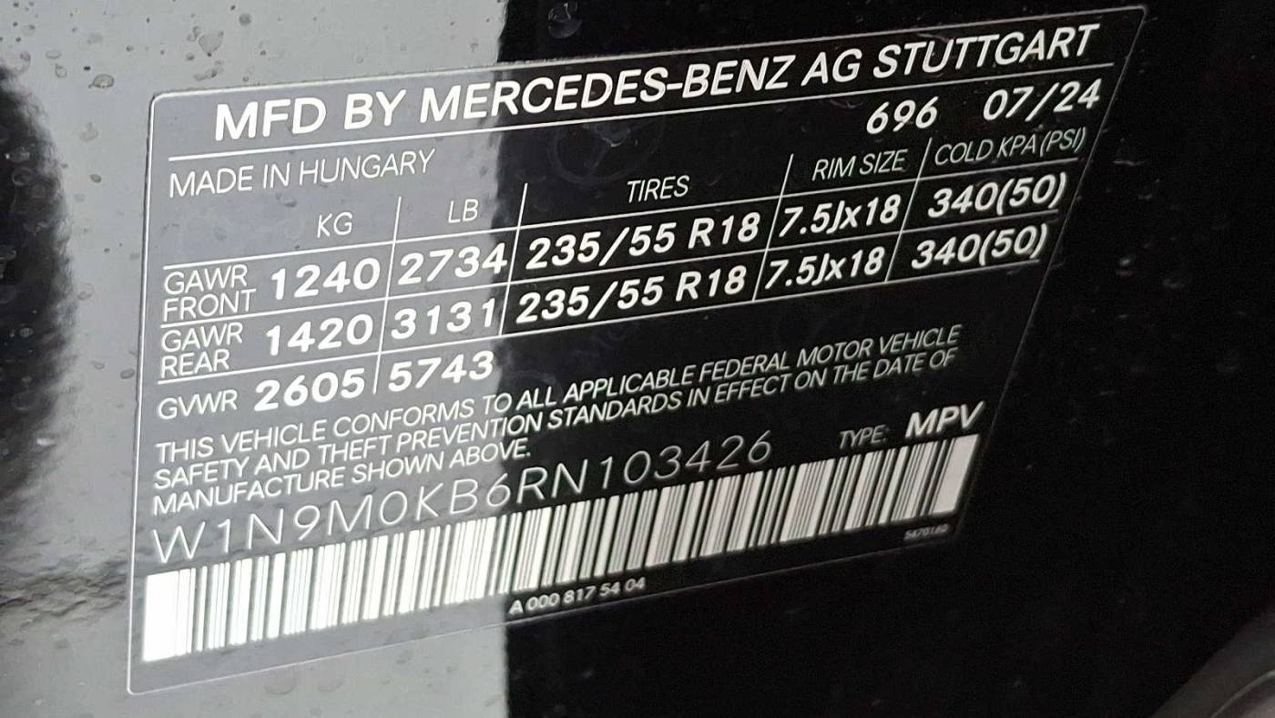 2024 Mercedes EQB W1N9M0KB6RN103426